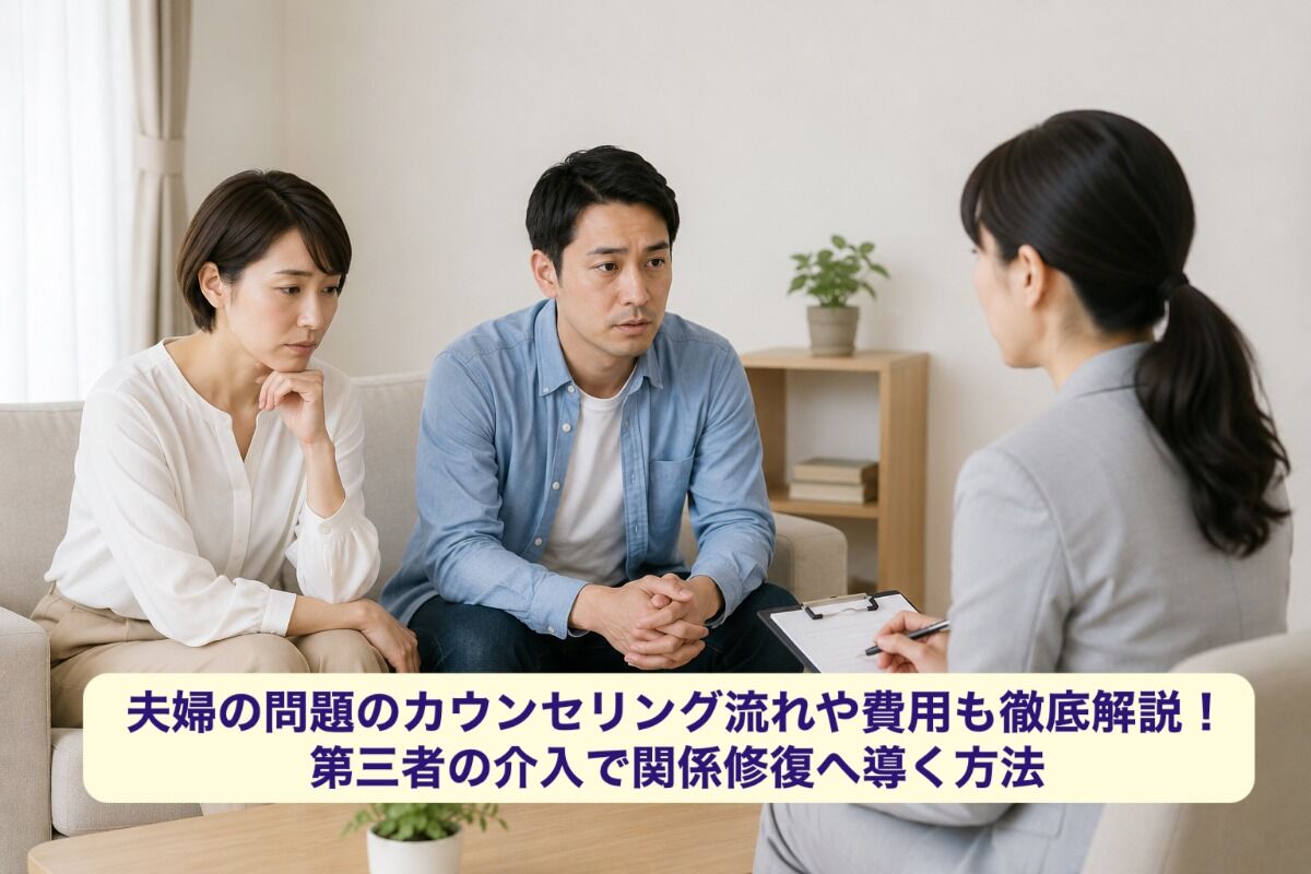 夫婦の問題のカウンセリング流れや費用も徹底解説！第三者の介入で関係修復へ導く方法